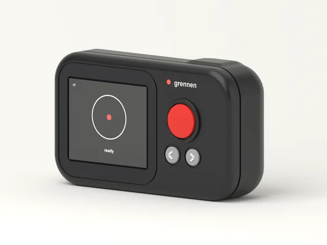 Grennen R1 from a low angle, standing on a light surface